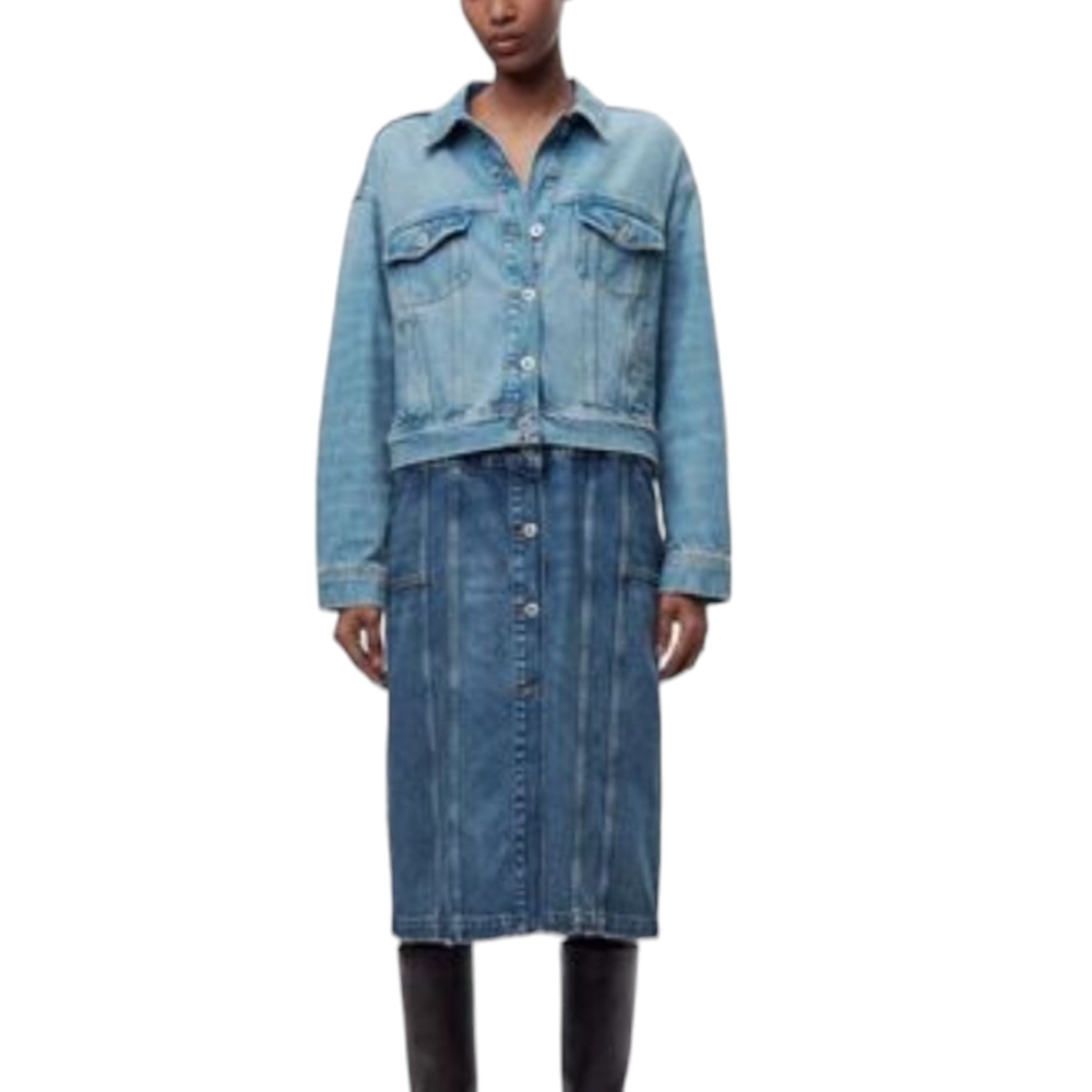 Zara X Maison Detachable Denim Dress Size XS-S - Picture 3 of 15